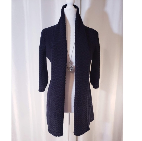 Guess Sweaters - GUESS Size Medium, Black Knit Open Front Cardigan Sweater